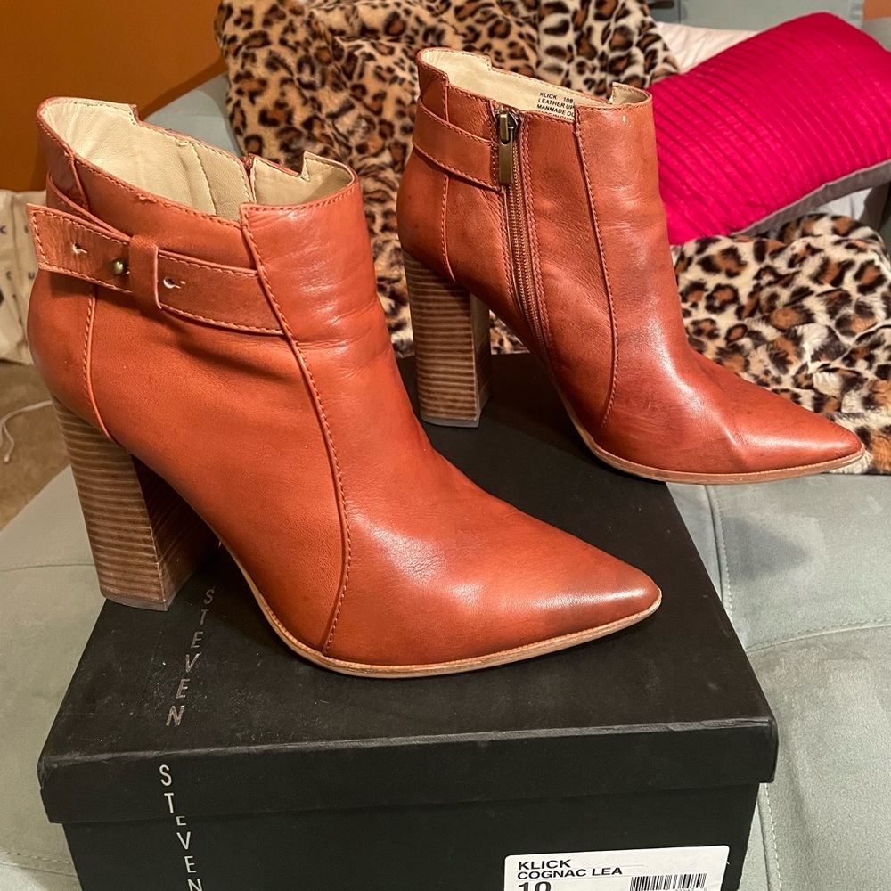 Cognac Steve Madden Booties